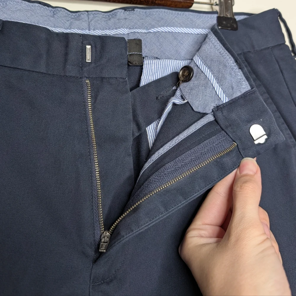 J. Crew Bowery Men's Slim Navy Blue Work Pants Slacks Size Waist 33 Length 30